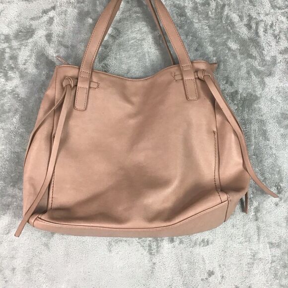 Urban Expressions Taupe Faux Leather Medium Zip Top Tote Purse Handbag Neutral - Picture 15 of 16